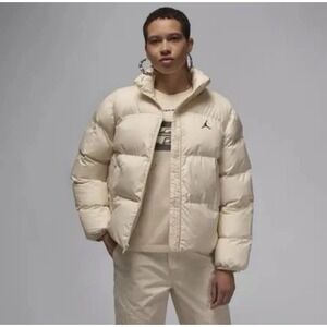 NEW Nike Jordan Puffer Jacket Cream Beige Women's Size Medium FZ4527-203 Jordan